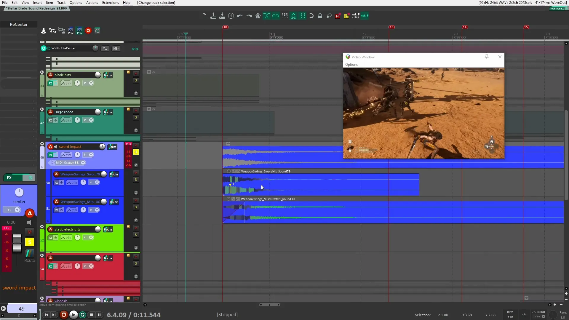 Sword hits impact sounds