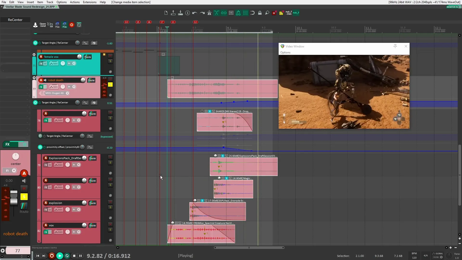 Robot death sound design