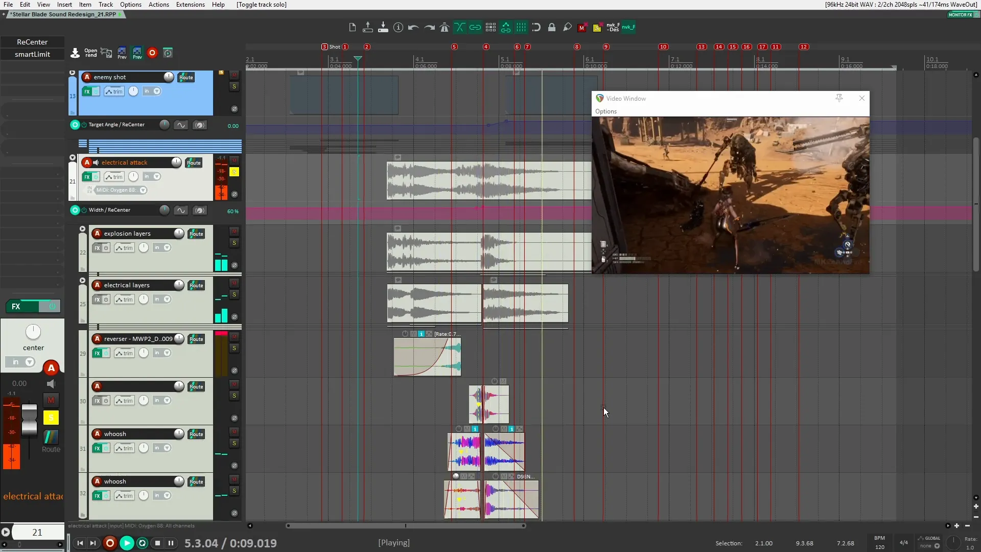 Electrical sword power attack sound layers