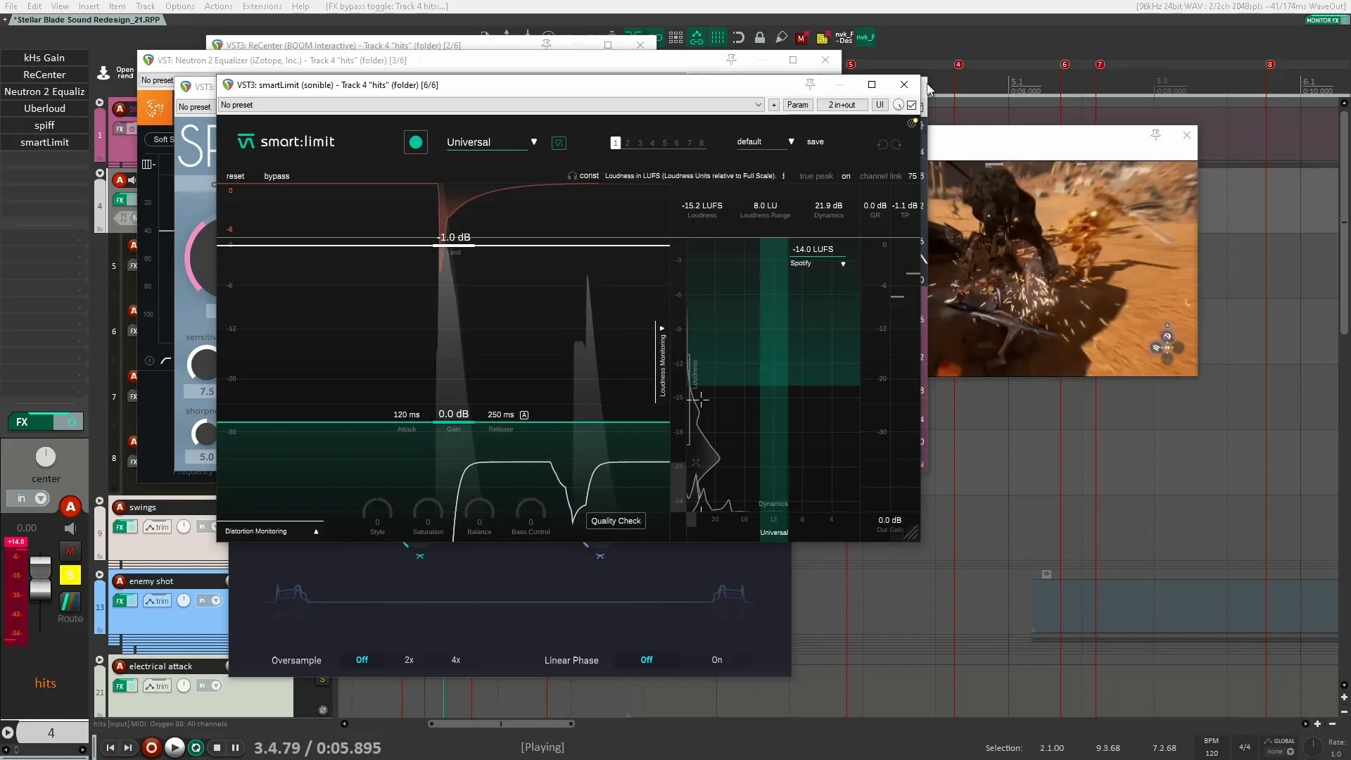 Processed metal hit sound
