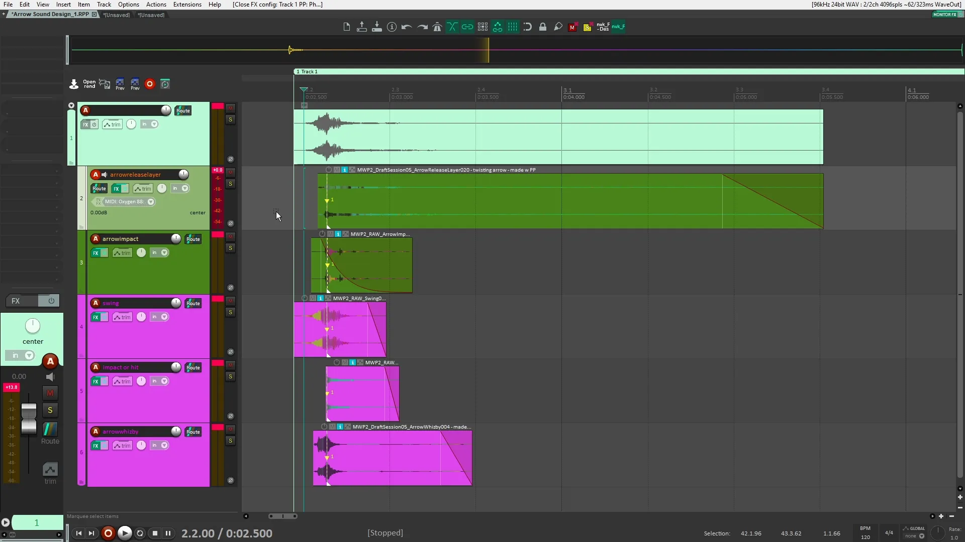 Arrow impact sound design