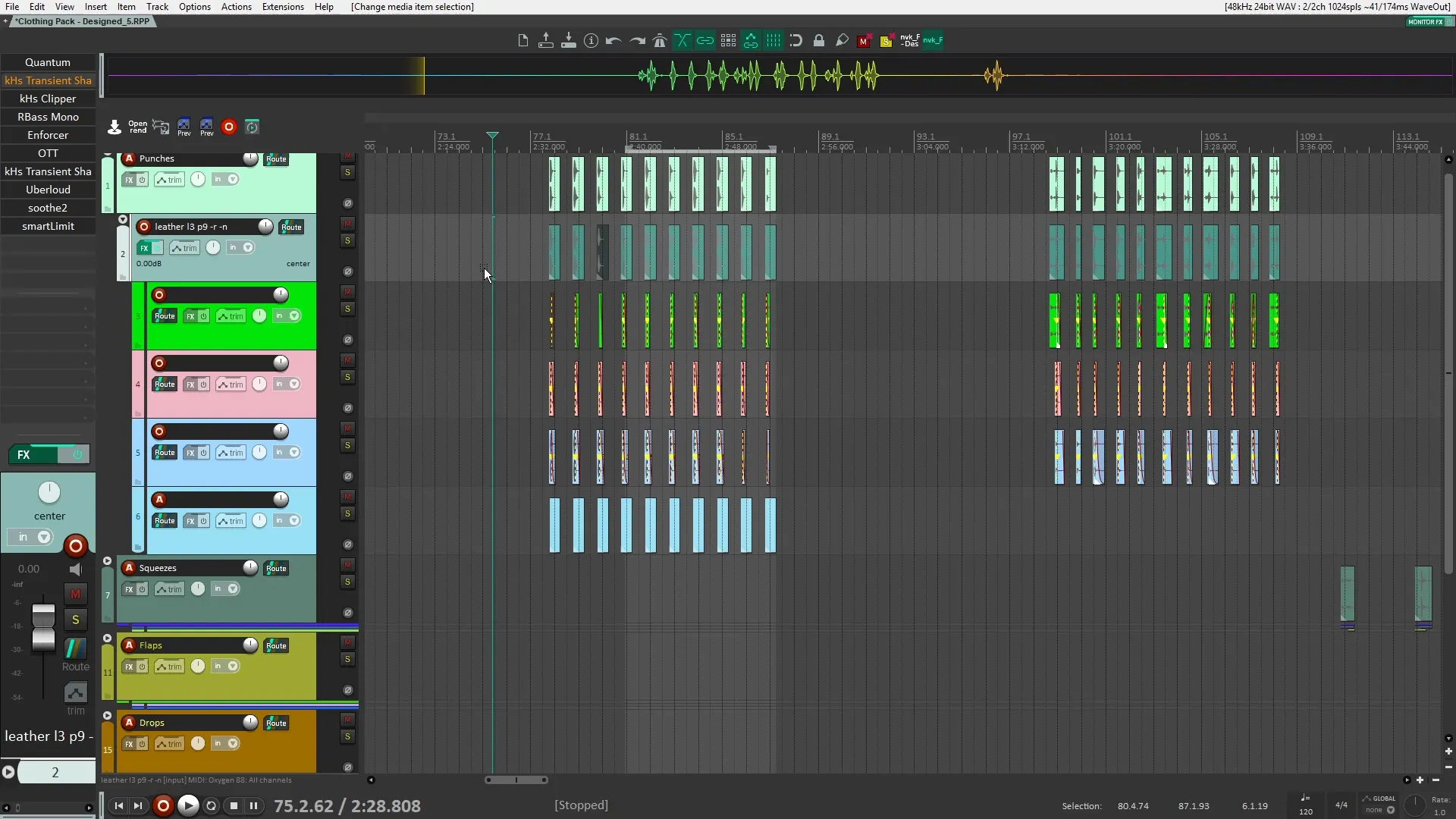 Layering sounds in Reaper