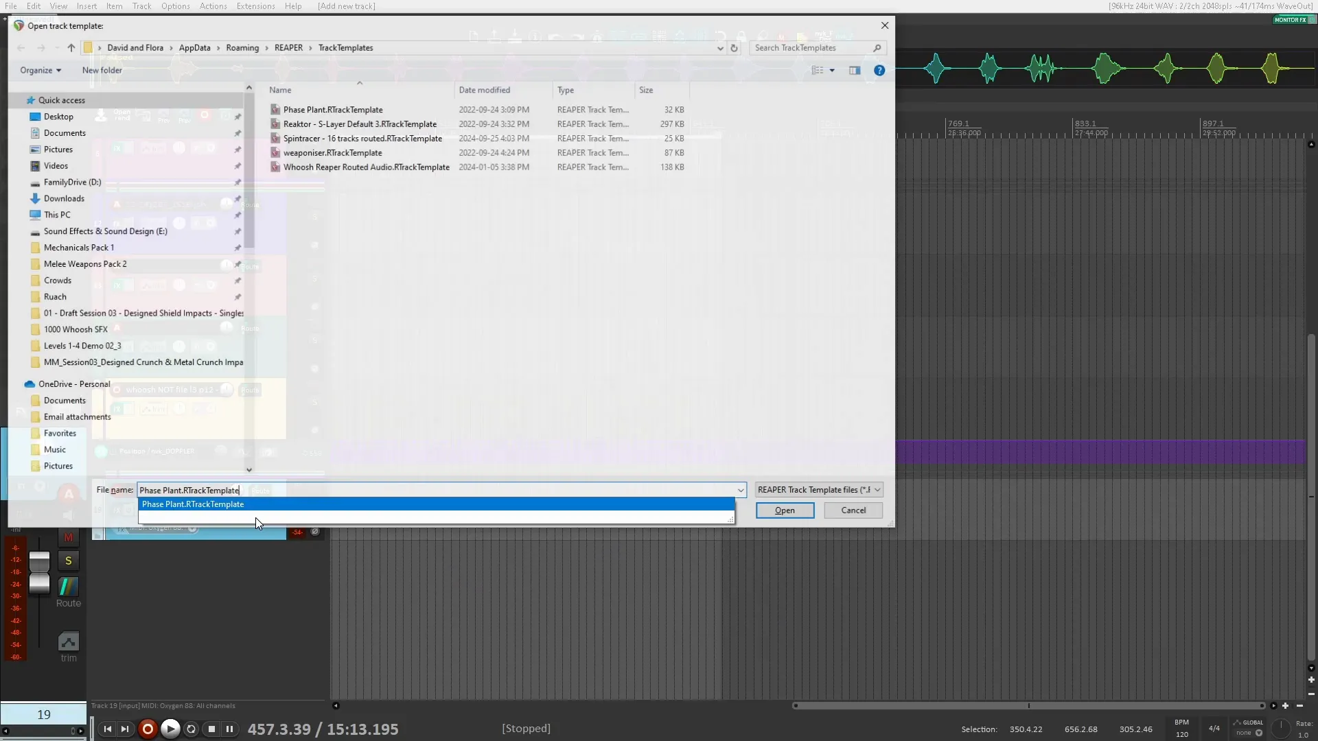 Creating noise-based whooshes