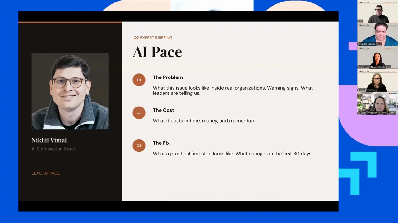 Slide with quote saying the value of AI comes from rewiring how companies run and citation to McKinsey The State of AI 2025