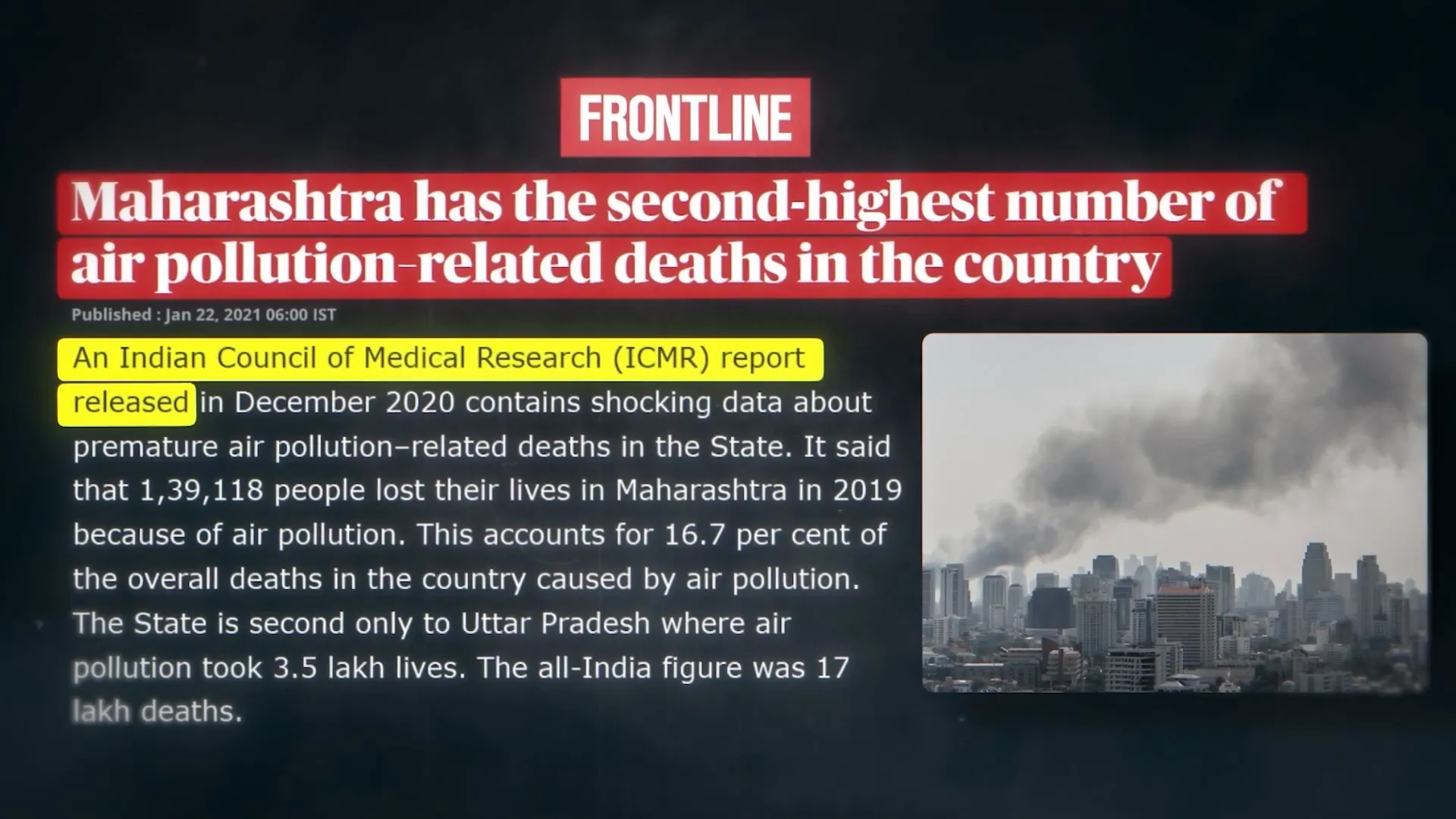 Air pollution statistics