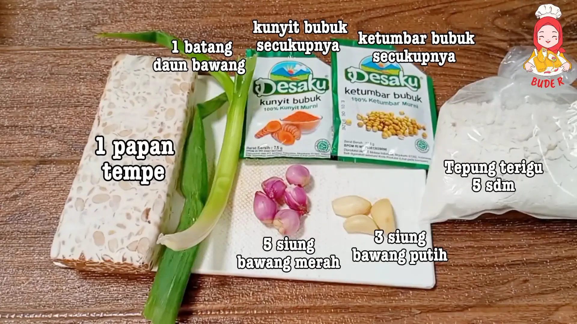 Persiapan bahan bakwan jagung dan tempe goreng mendoan