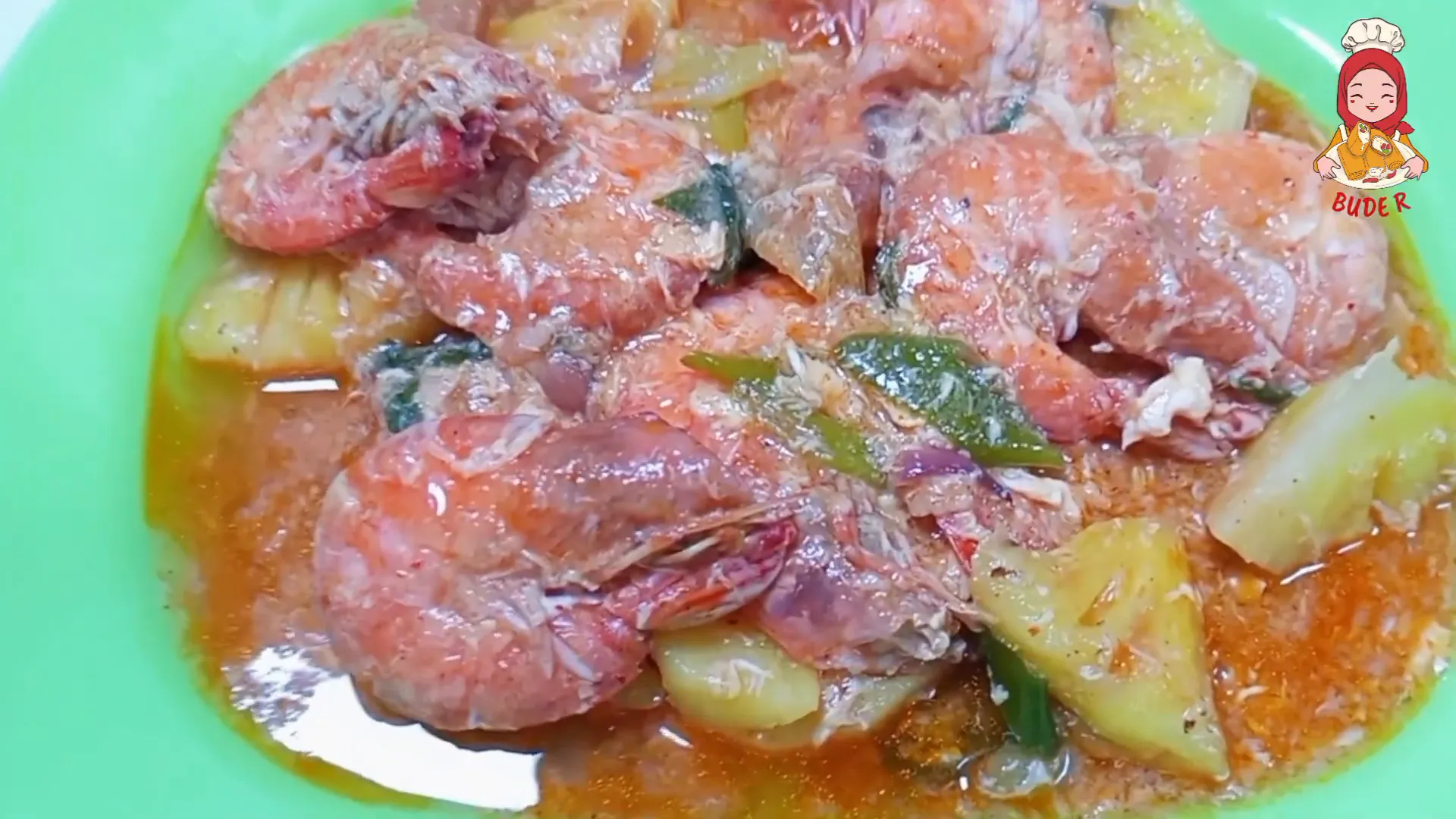 Udang saus Padang siap disajikan