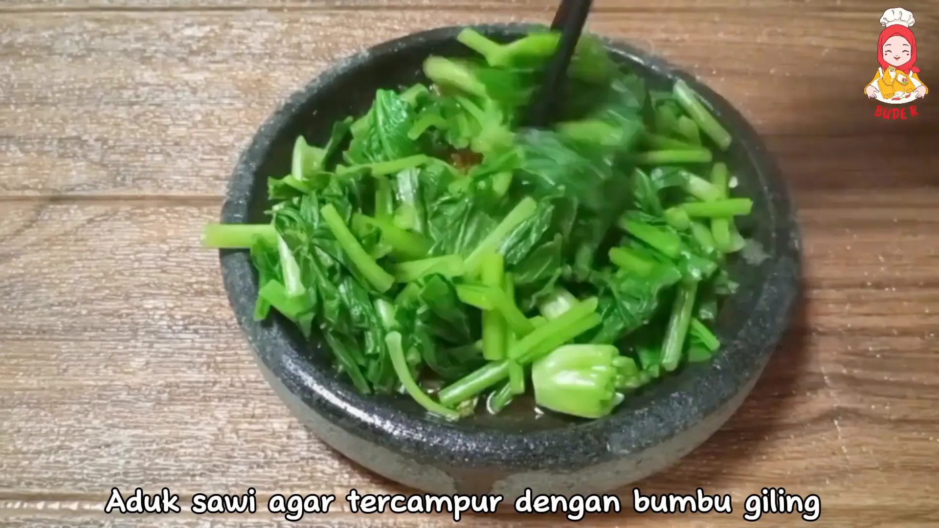 Memasak sawi dengan teknik tanpa menggunakan api besar