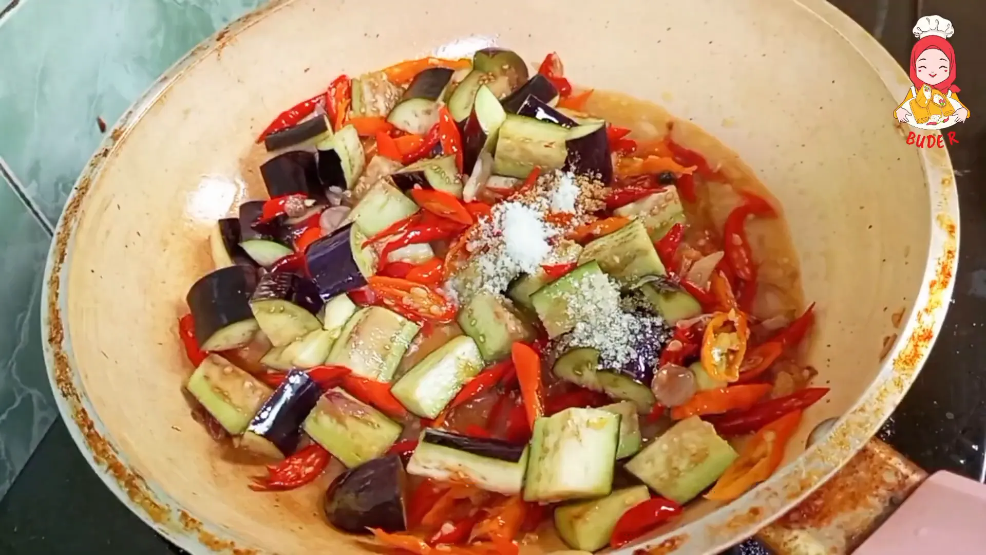 Proses memasak sambalado terong ungu