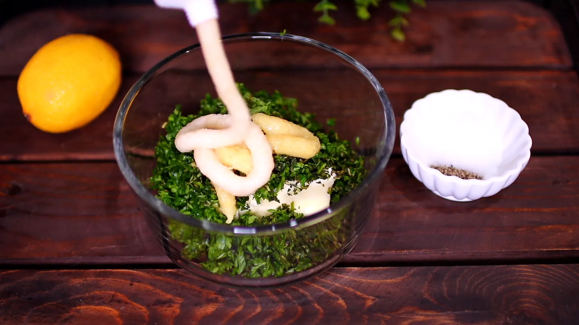 Mixing the seasoning ingredients