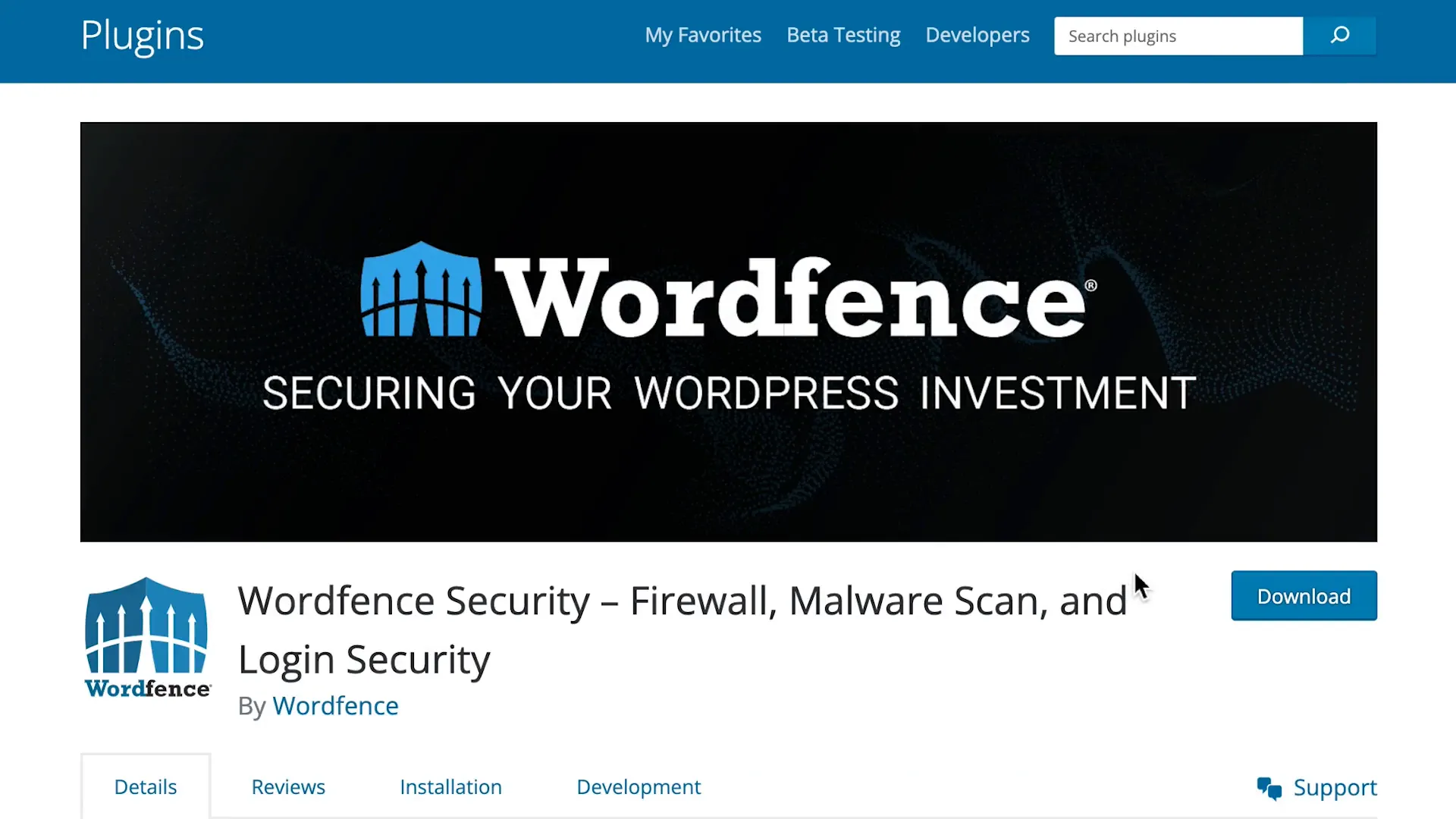 Wordfence Plugin Screenshot
