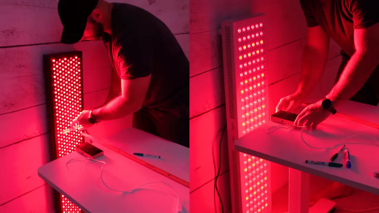 A mask with a dial to indicate adjusting session time