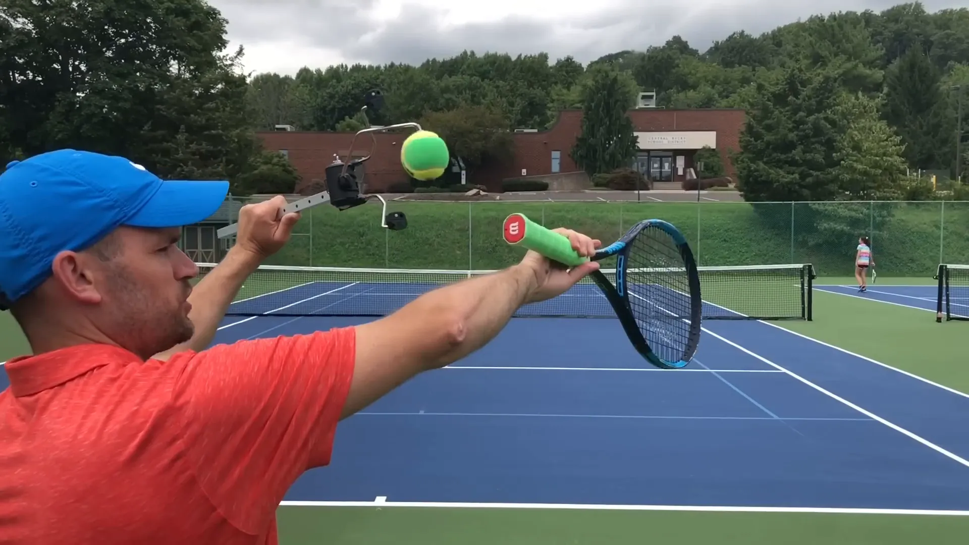 Pronation motion with palm turning outward after contact