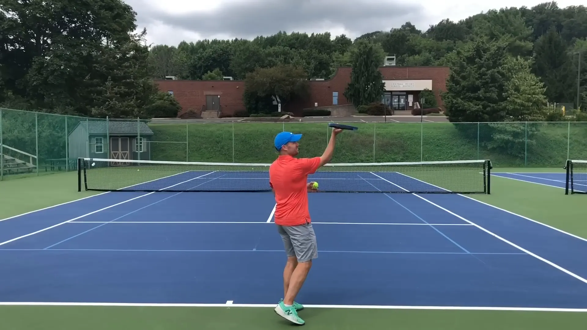 Hitting the ball with the edge of the racket frame