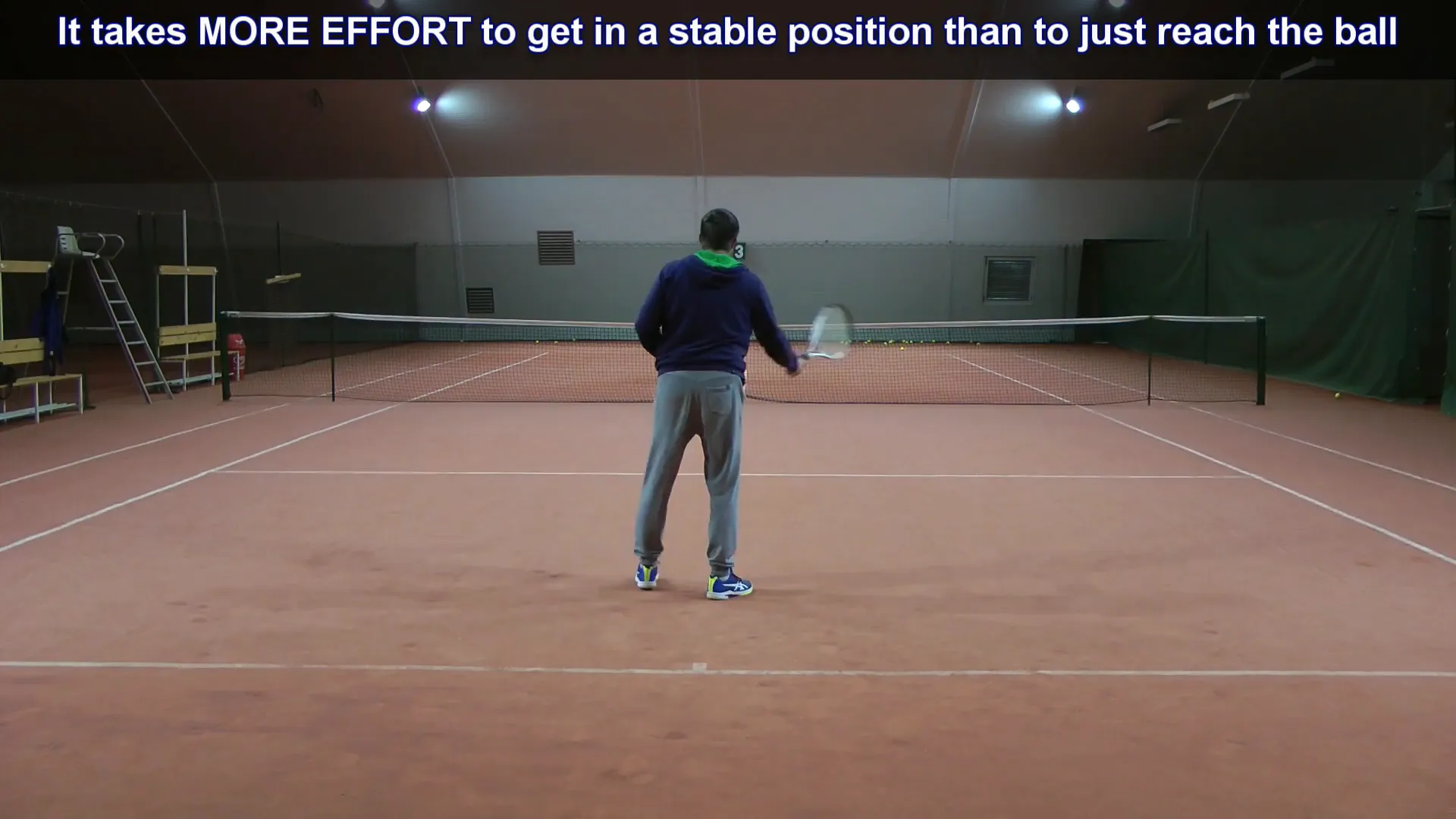Player illustrating the difference between reaching and positioning