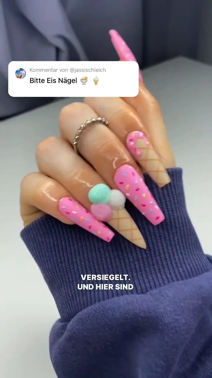 Eiswaffel Nageldesign