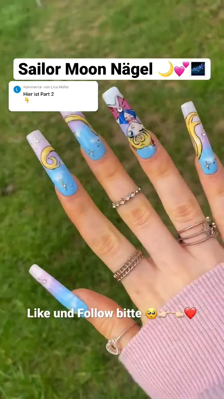 Fertige Sailor Moon Nägel