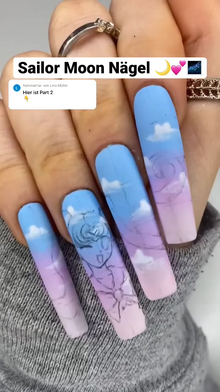 Skizze der Sailor Moon Nägel