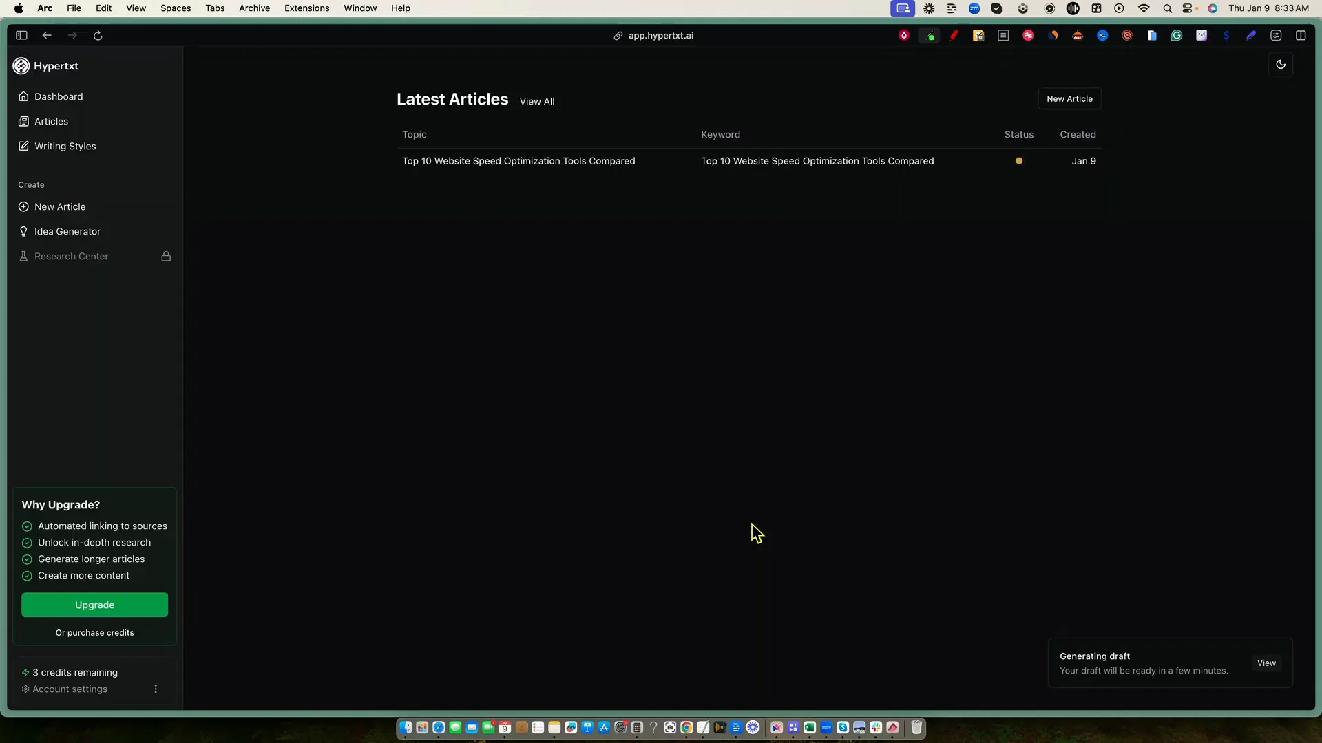 Content generation in progress