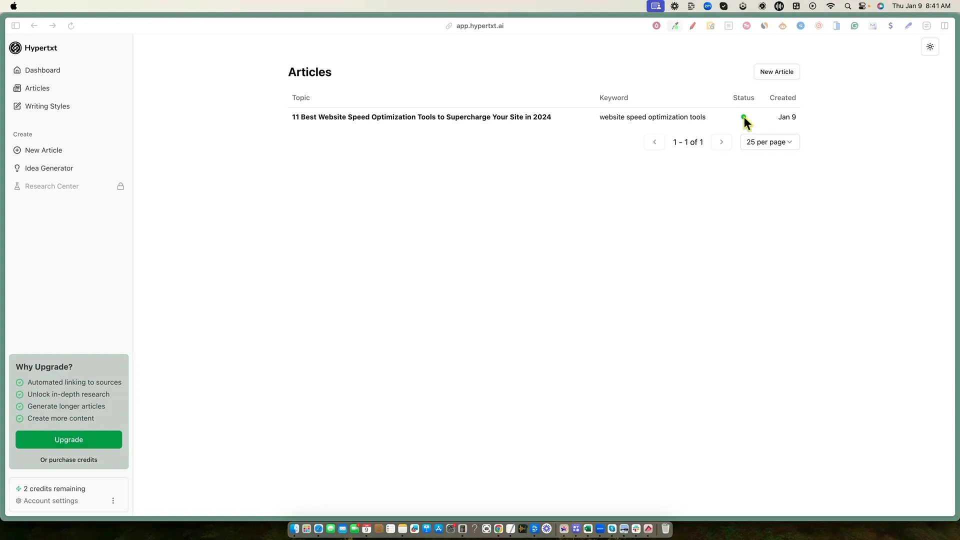 Reviewing the generated article