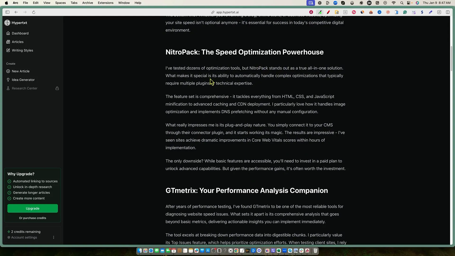 Overview of NitroPack features