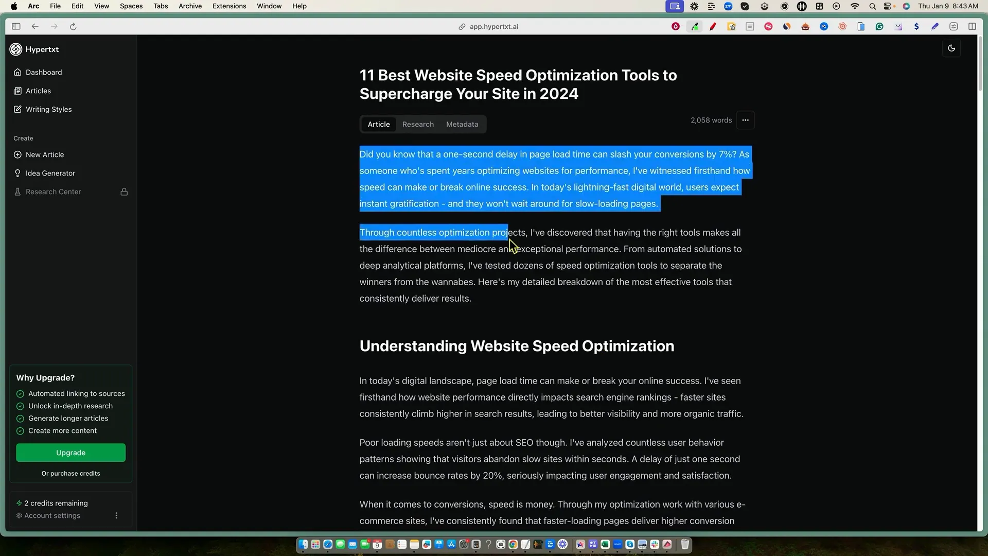 Impact of website speed on conversions