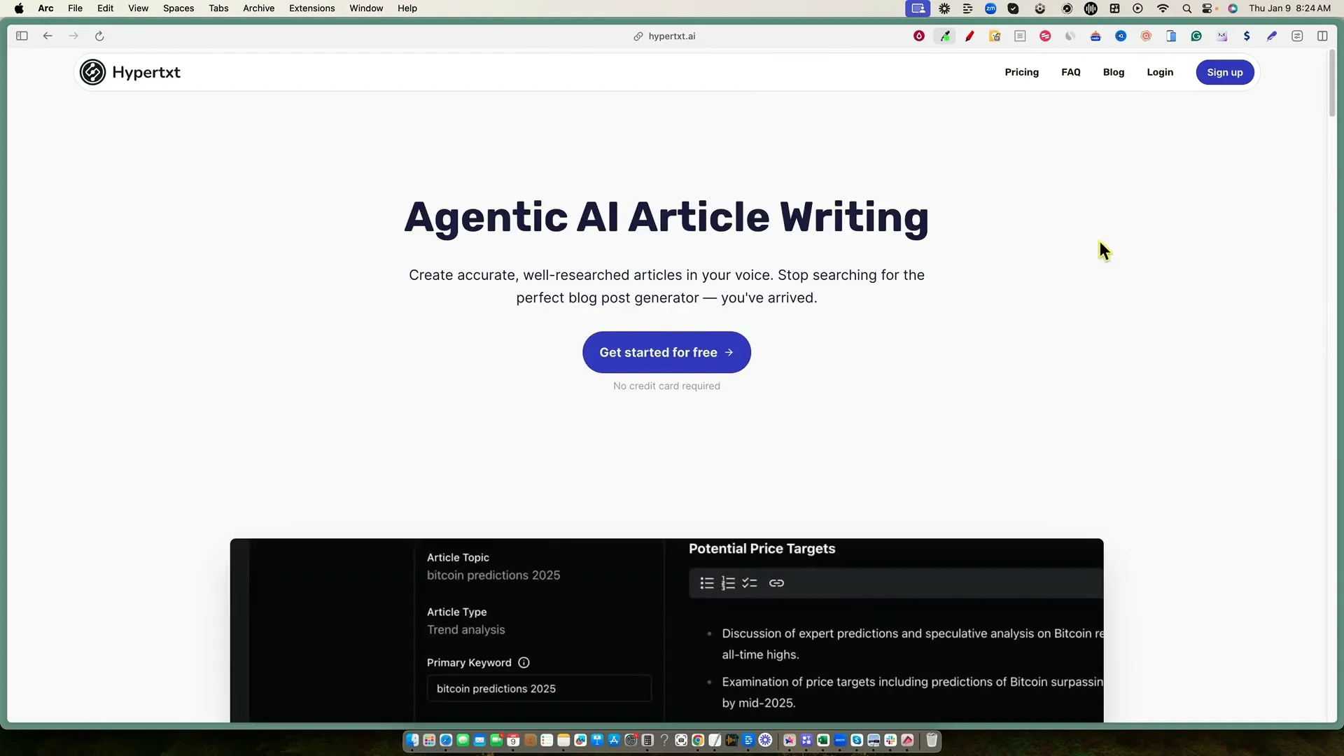 Hypertext dashboard in dark mode