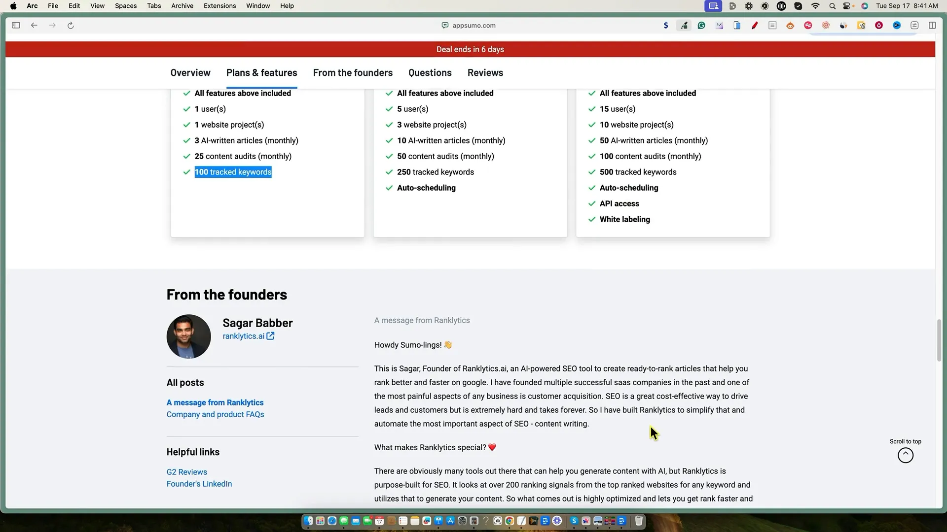 Ranklytics features overview