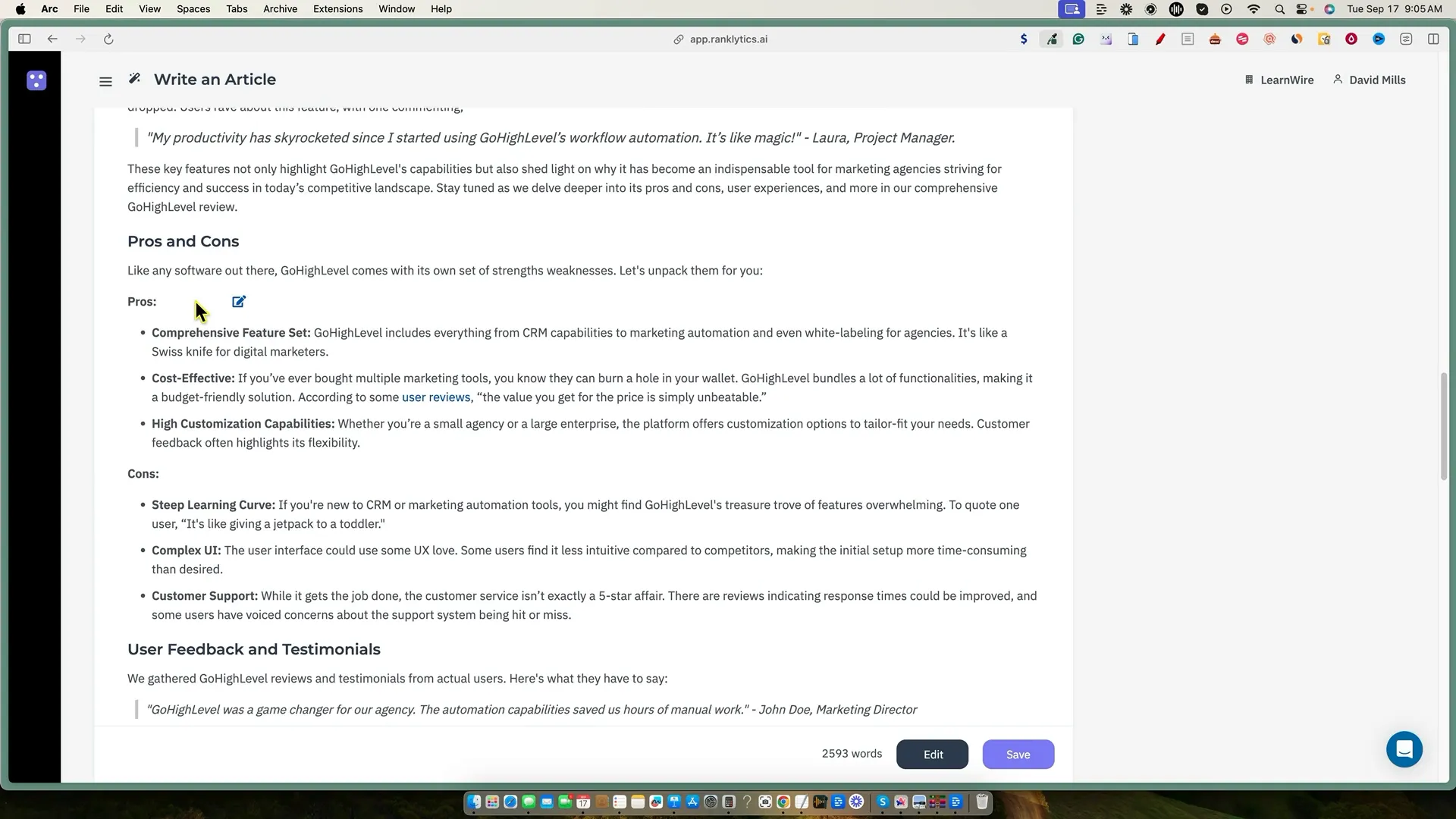 Pros and cons of Ranklytics