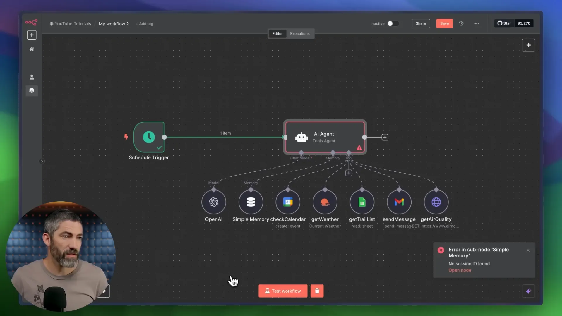 From Zero to Your 1-st AI Agent (No Coding Required) 17 Testing and debugging AI agent workflow