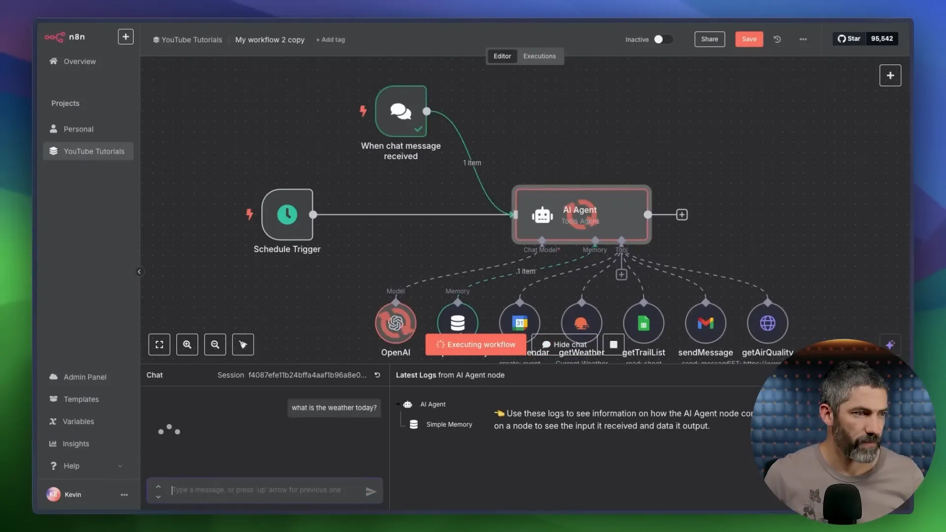 From Zero to Your 1-st AI Agent (No Coding Required) 19 Chatting directly with the AI agent in n8n