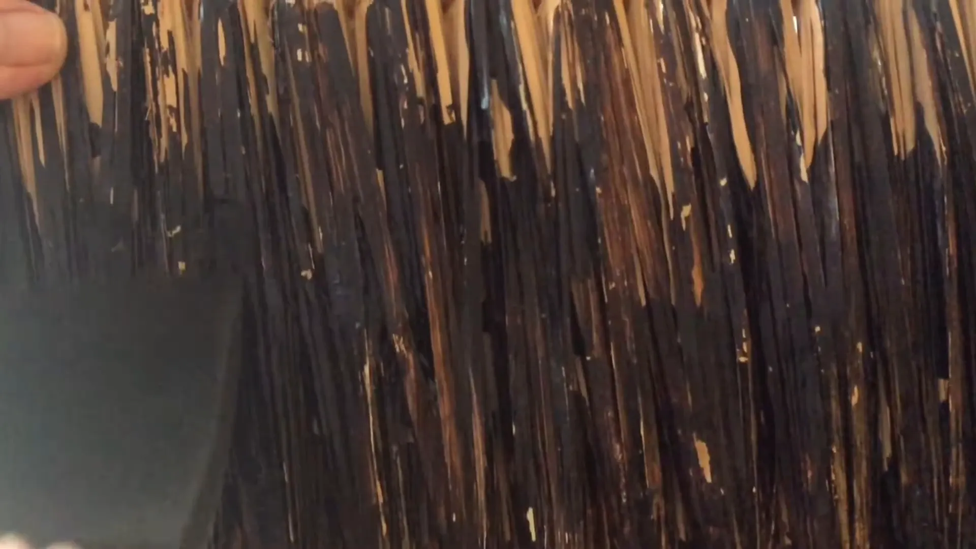 Painting the basket black for authenticity