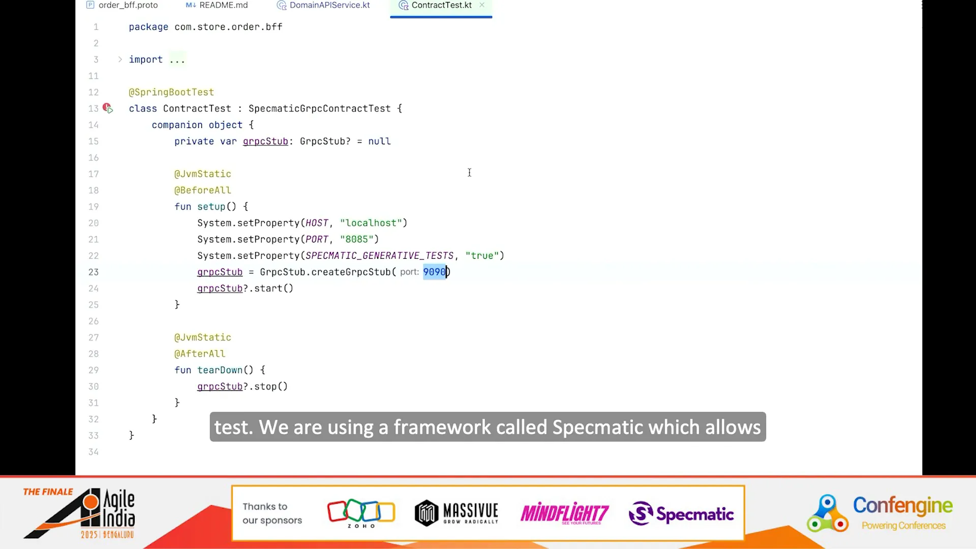 Specmatic contract test setup code example