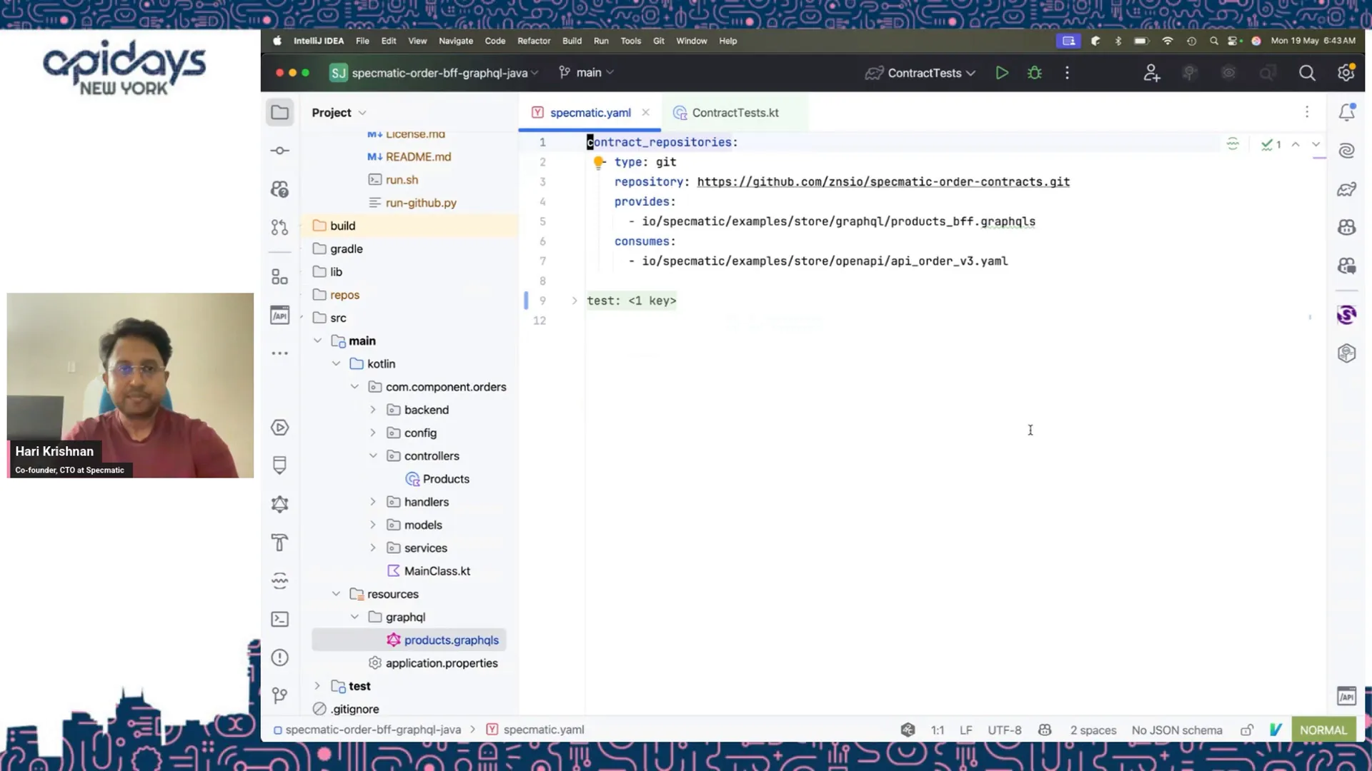 Specmatic GraphQL contract test running