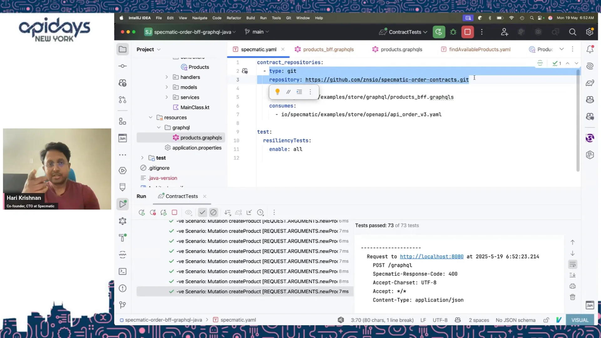 Central GraphQL SDL contract repository in Git