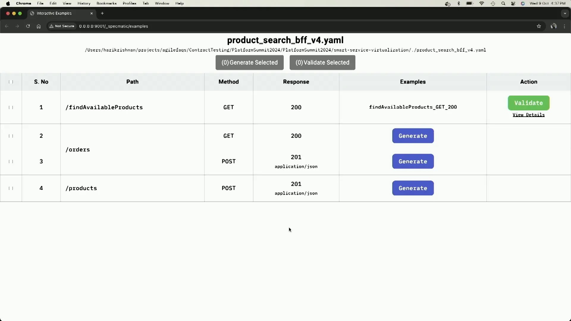 Creating and testing the stub server