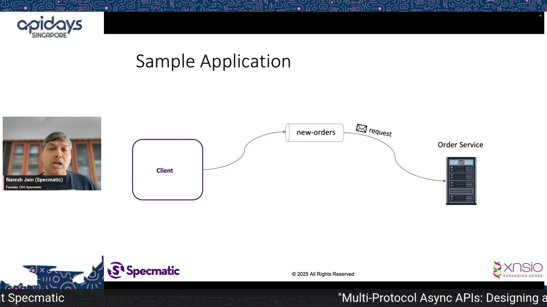Order service example illustrating async messaging patterns