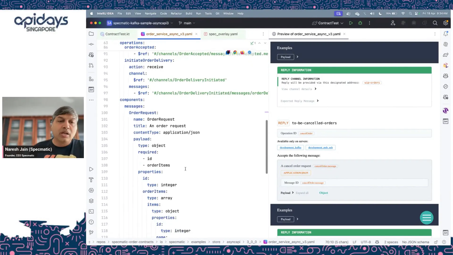 JSON schema definitions with example payloads in AsyncAPI