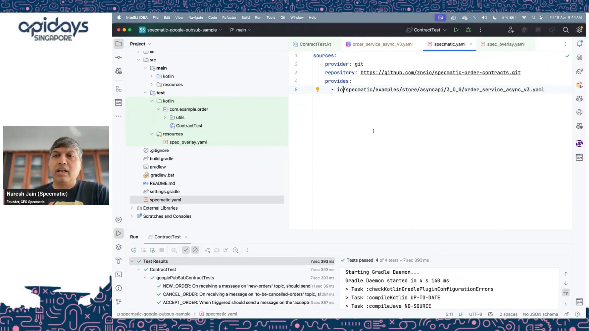 Configuration file linking to central Git repository for contracts