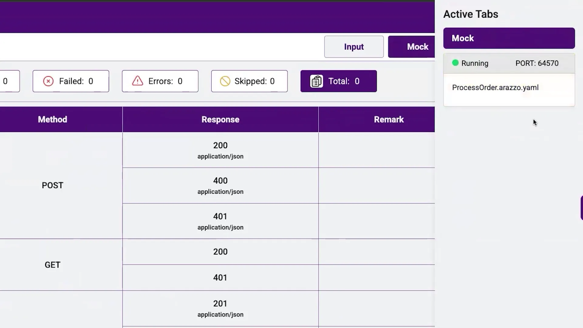 Starting a Specmatic mock server with the generated Arazzo API specification