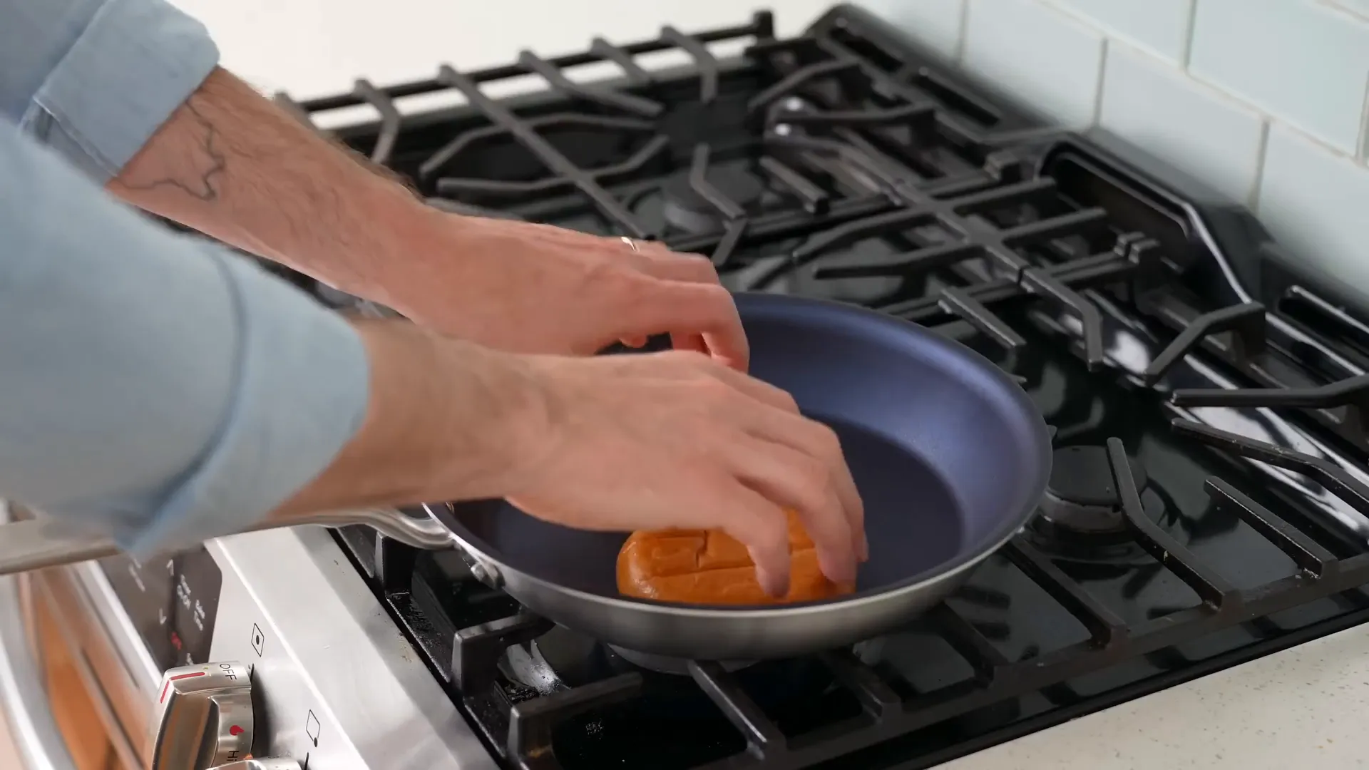Toasting the bun