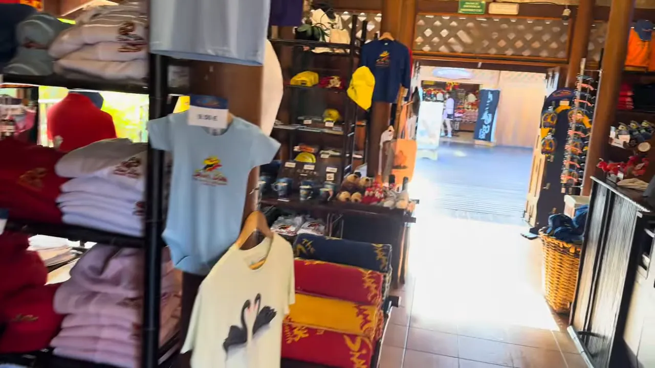 Siam Park shop with water shoes and swim gear available for purchase