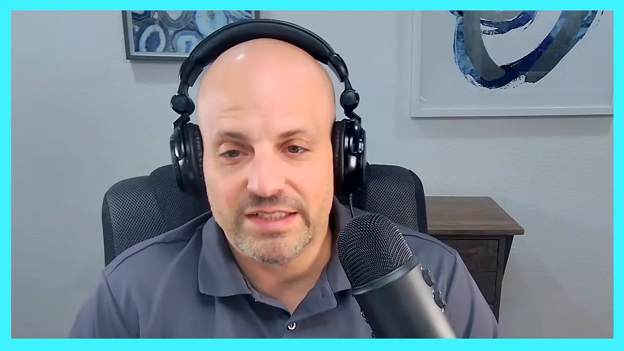 Centered podcast speaker with headphones and microphone delivering final takeaways