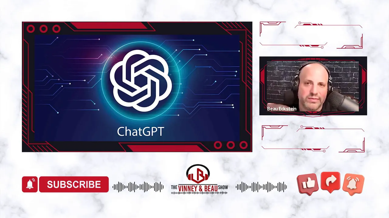 Clear ChatGPT presentation graphic in the main frame with a small host video inset on the right