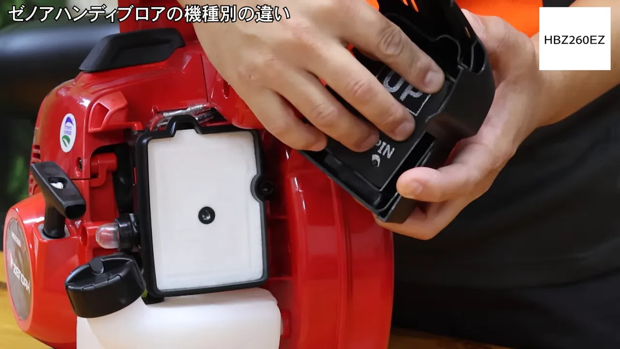 二重構造のエアフィルターの説明カット