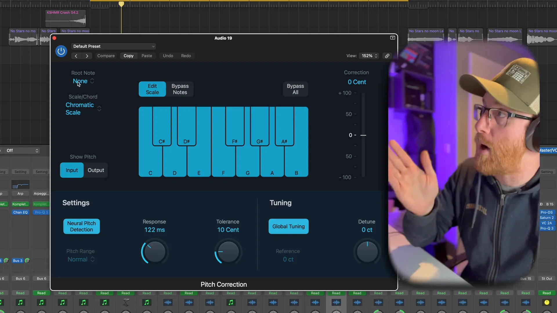 Setting the key in pitch correction