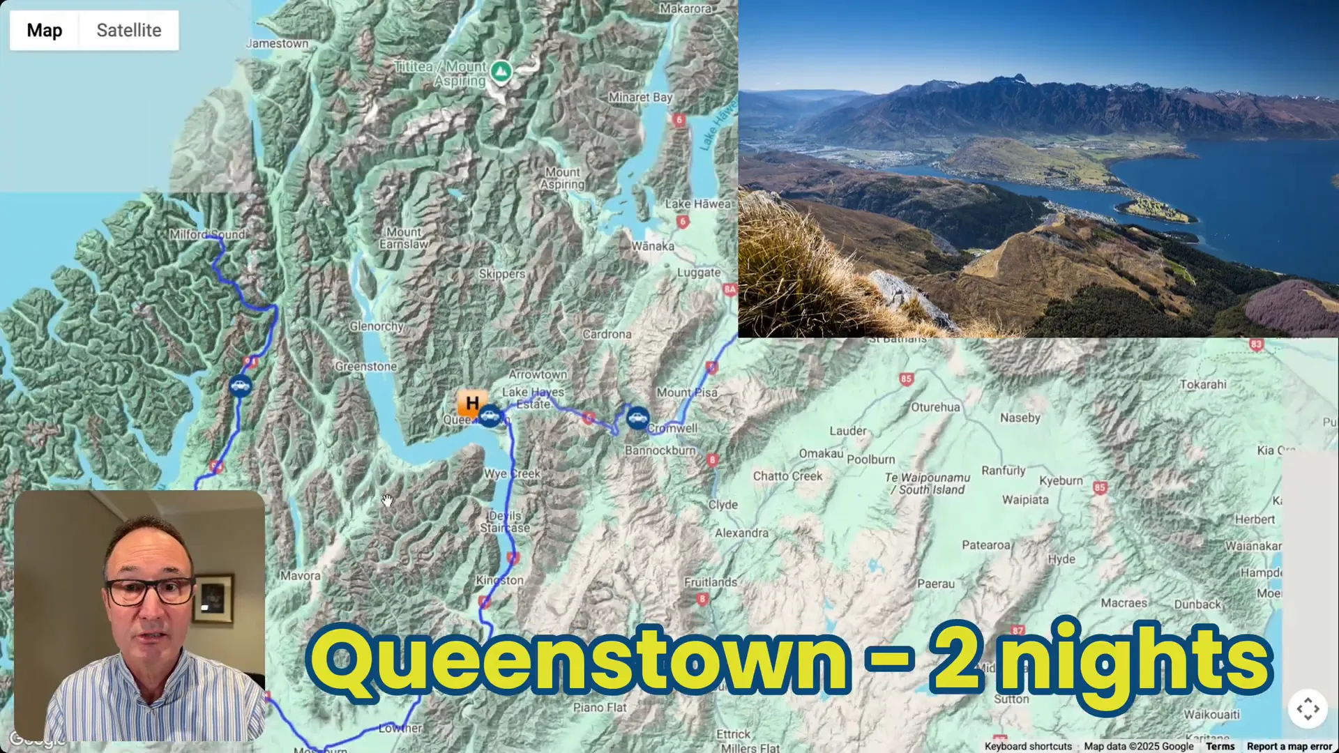 Queenstown lake and mountains; adventure activities