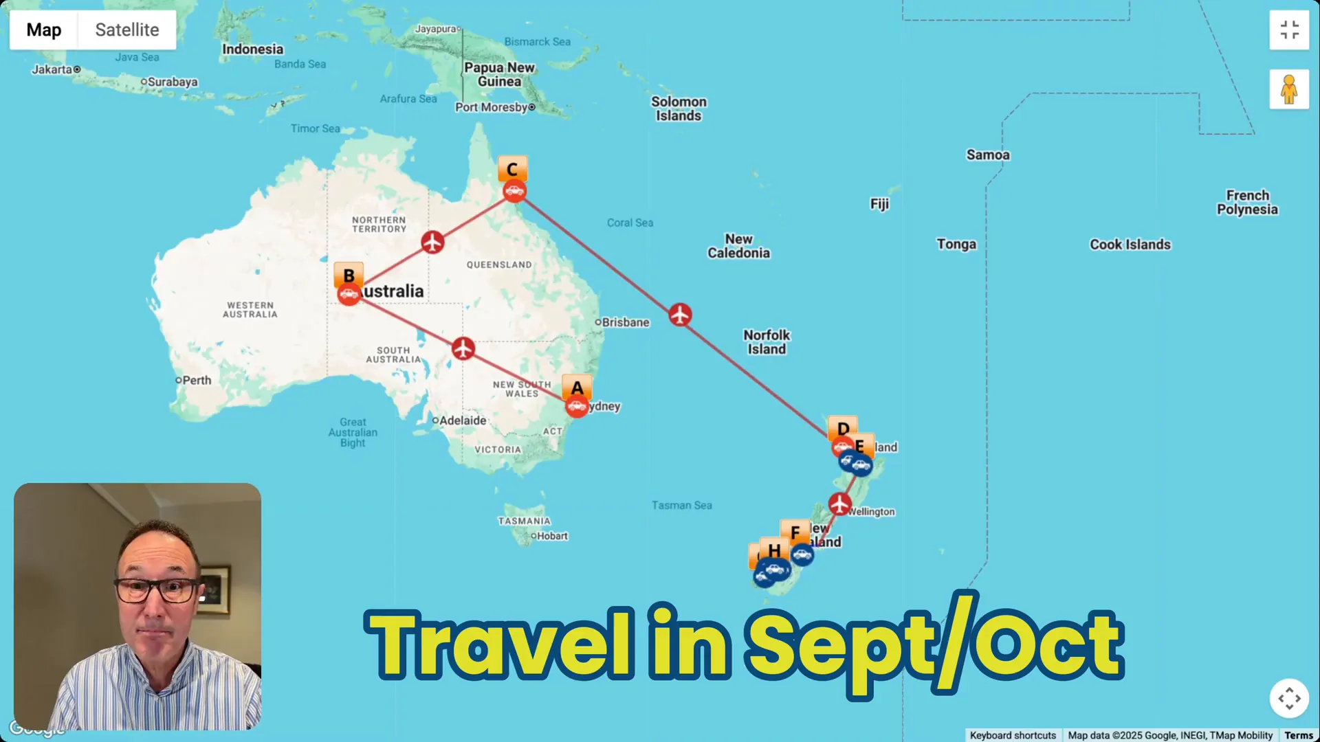 Spring flowers and mild weather in Australia; suggestion to start in Australia September-October