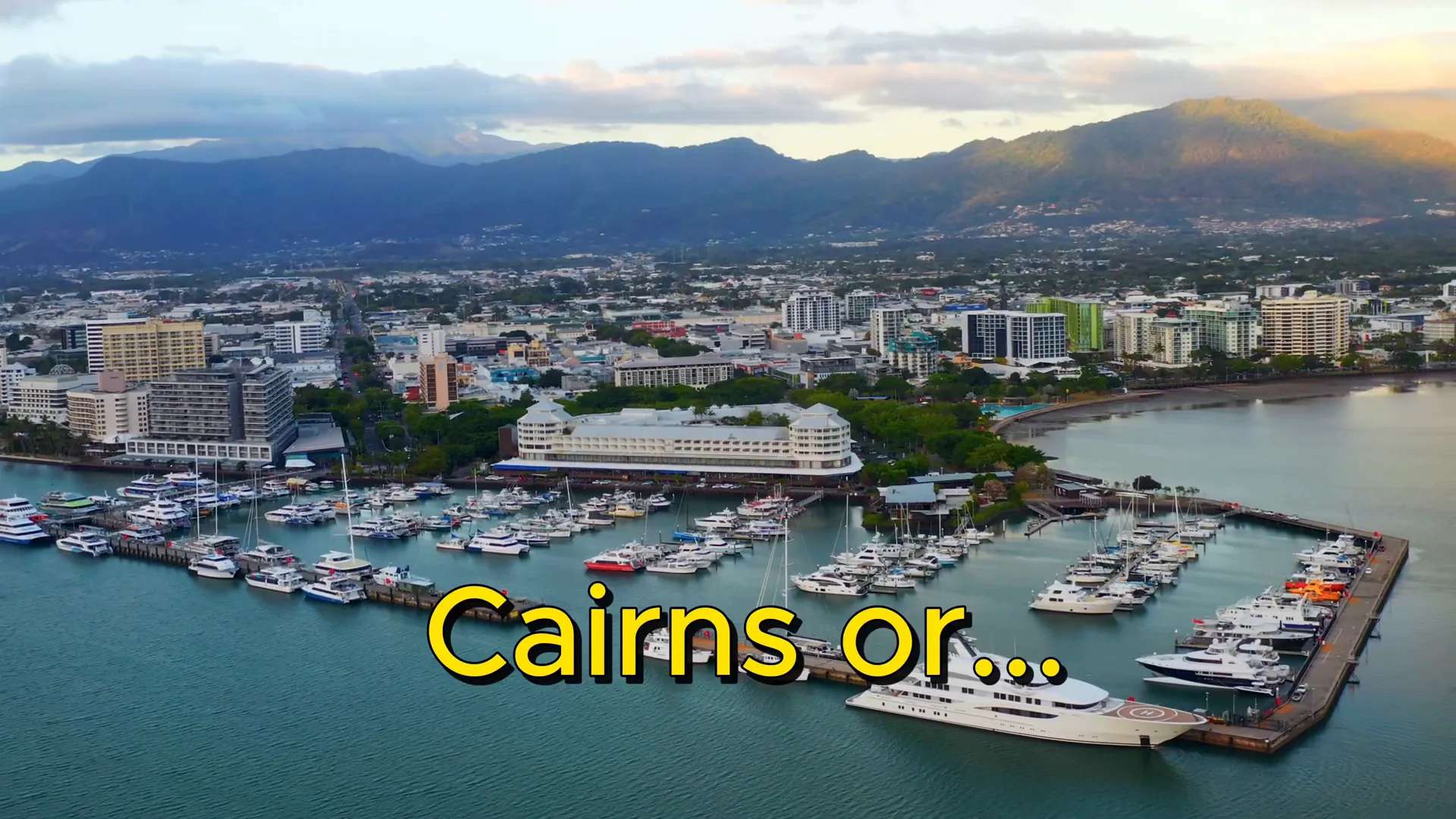 Aerial view of Cairns and Port Douglas coastline