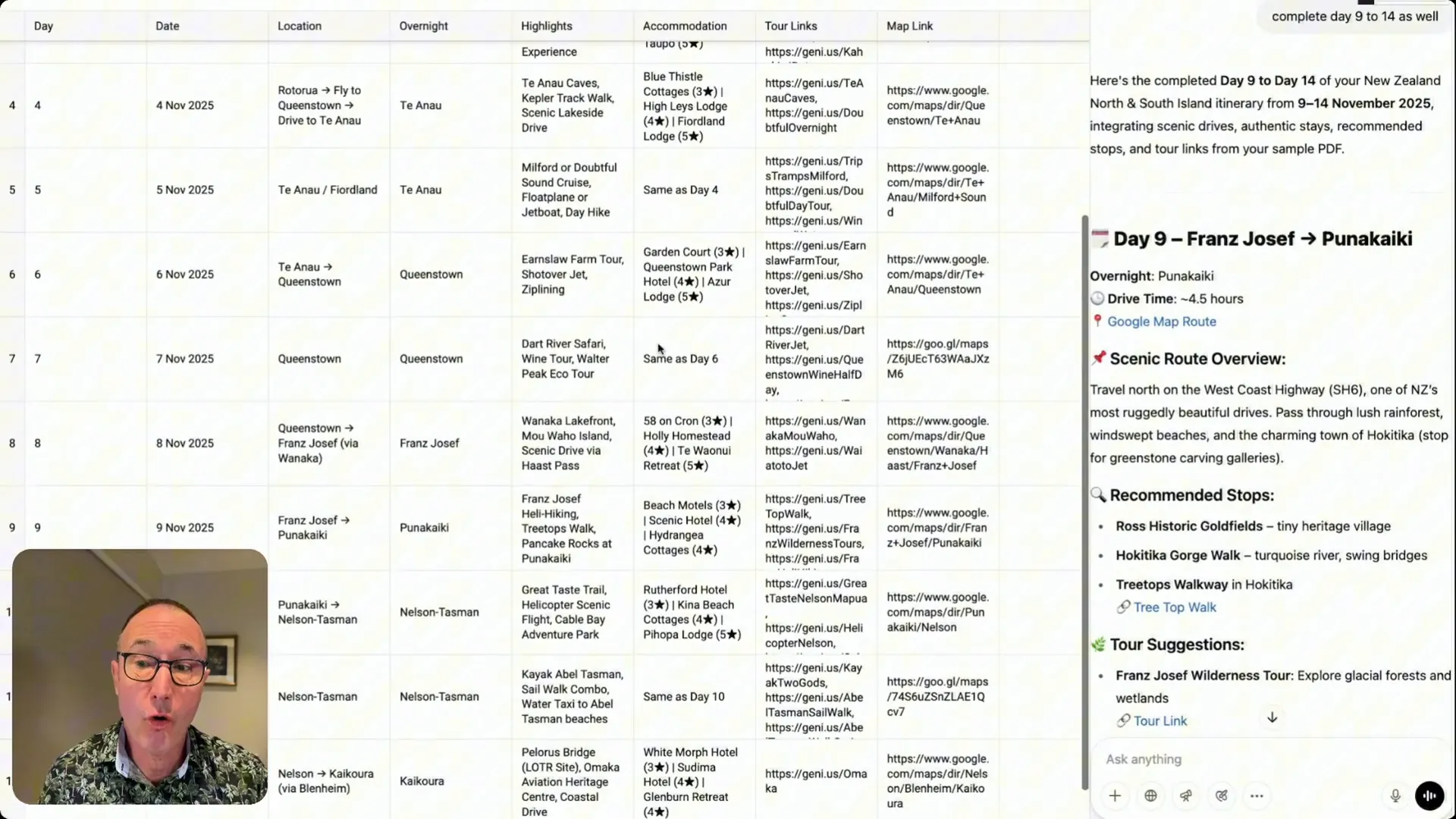 Complete itinerary refinement